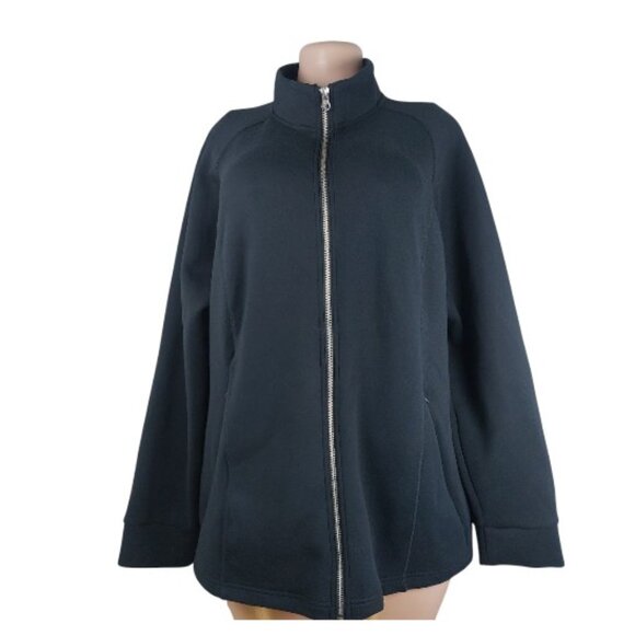 32 Degrees Women's Black Active Long Sleeve Mock Neck Performance Jacket Sz XXL - Picture 1 of 13